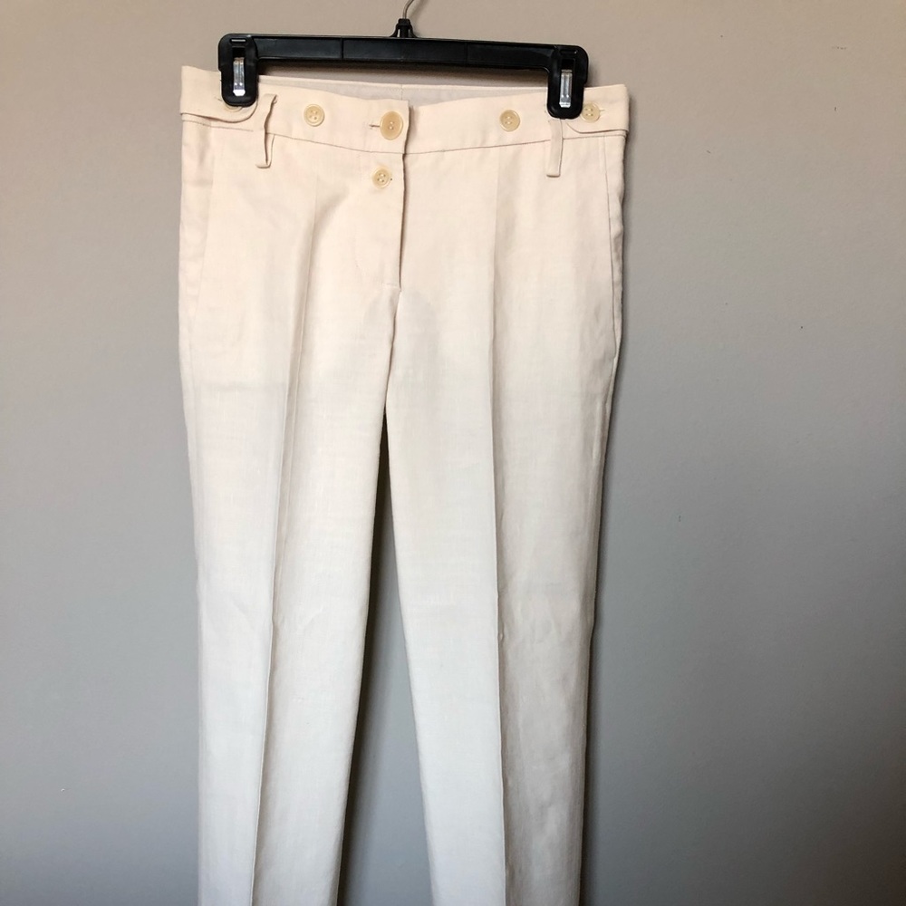 Vintage Chloé Linen Pants w Button Detail